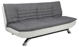 AC Design Furniture Jasper Bettcouch, B: 196 x H: 91 x T: 96 cm, Grau/Weiß, Stoff/PU/Chrom - 1