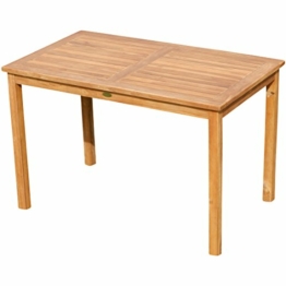 ALEOS. echt Teak Holztisch 120x70 cm Gartenmöbel Gartentisch Garten Tisch Holz sehr robust aus der Serie Alpen - 1