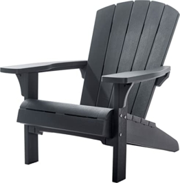 "Allibert by Keter" Troy Adirondack Chair, Outdoor Gartenstuhl aus Kunststoff, grau, wetterfest, amerikanischer Design-Klassiker, für Garten, Terrasse und Balkon, 93 x 81 x 96,5 cm - 1