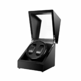 Automatik Uhrenbeweger für 2 Uhren Automatikuhren Kalawen Watch Winder Mute für 2 Uhren Luxuriöser Automatische Uhrendreher Holz Aufbewahrung Uhrenvitrine mit Batteriebetrieb oder Netztei Schwarz - 1