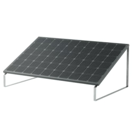 Balkonkraftwerk LightMate G, 370 Watt Solarmodul für die Steckdose, plug & play, ästhetisches schwarzes Panel, inklusive Schienen für *Garten*montage + Wechselrichter + Stromkabel - 1