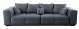 Cavadore Big Sofa Mavericco / XXL Couch im modernen Design / Inklusive Rückenkissen und Zierkissen / 287 x 69 x 108 cm (BxHxT) / Mikrofaser Grau - 1