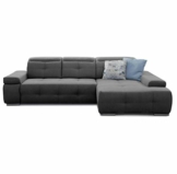 Cavadore Schlafsofa Mistrel mit XL-Longchair, Ecksofa mit leichter Fleckentfernung dank Soft Clean, geeignet für Haushalte mit Kindern, Haustieren, 273 x 77 x 173, dunkelgrau - 1