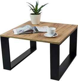 Clif - Wohnzimmer Couchtisch Modern Wohnzimmertisch Universal, 65 x 65 x 40 cm Smart Living Beistelltisch Kaffeetisch Rechteckiger Sofatish (Craft Oak) - 1