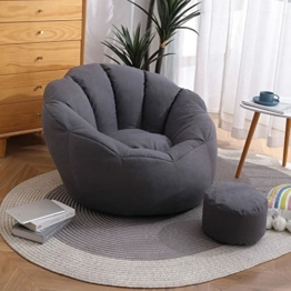 CSstone Bean Bag Sitzkissen Sessel Bodenkissen Aufbewahrungstasche Sitzsack Wohnzimmer Garten (Nur Cover) Bodenkissen Hocker Kinder Sitzsäcke Möbel Kissen Sessel Sofa,Dark Gray - 1
