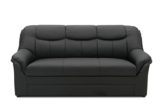 DOMO Collection Sofa Berlin | klassische Polstergarnitur mit hochwertigem Federkern, 3 Sitzer, schwarz - 1