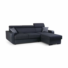 Ecksofa mit Schlaffunktion Eckcouch mit Bettkasten Sofa Couch Wohnlandschaft L-Form Polsterecke Pedro (Schwarz, Ecksofa Rechts) - 1