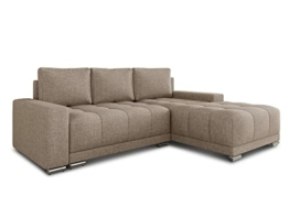 Ecksofa Pavo mit Schlaffunktion und Bettkasten - Big Sofa, Couch, Couchgarnitur, Eckcouch, Ecke, Sofagarnitur - Ottomane Universal (Beige (Sawana 27)) - 1