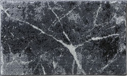 Erwin Müller Badematte, Badteppich, Badvorleger rutschhemmend Marmor grau Größe 70x120 cm - sehr saugfähig, schnelltrocknend, für Fußbodenheizung geeignet (weitere Größen) - 1