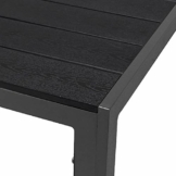 FineHome Aluminium Polywood Gartentisch Esstisch Gartenmöbel anthrazit/schwarz Tisch Holzimitat wetterfest 160x90x74cm - 1