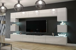 Furnitech Modernes TV Möbel mit LED Beleuchtung Schrank Wohnschrank Wohnzimmer Schrankwand Wohnwand Mediawand Nowara 1C (AN1-17W-HG21 1C, Möbel ohne Led) - 1
