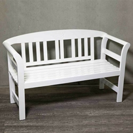 Gartenbank aus Holz, in weiß, ergonomische Sitzfläche - 1