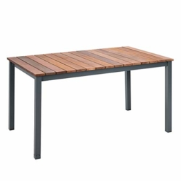 greemotion Tisch Mackay, Esstisch mit Niveauregulierung, Holztisch aus Eukalyptusholz, Gartentisch in Anthrazit/Braun, Maße: ca. 150 x 74 x 90 cm - 1