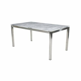 Greemotion Tisch Sydney, Edelstahl, Glas-Keramik-Platte, ca. 160 x 74 x 90 cm, Silber/Grau - 1