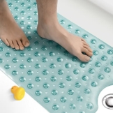 HITSLAM Badewannenmatte rutschfest, 100 x 40cm Extra Lange Antirutschmatte Badewanne, Duschmatte rutschfest BPA Frei, Schimmelresistent & Maschinenwaschbar Badematte, Grün - 1