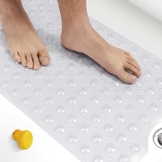 HITSLAM Badewannenmatte rutschfest, 100 x 40cm Extra Lange Antirutschmatte Badewanne, Duschmatte rutschfest BPA Frei, Schimmelresistent & Maschinenwaschbar Badematte, Transparent - 1