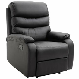 HOMCOM Liegesessel Relaxsessel Sessel Liegefunktion Neigungswinkel 168 ° Schwarz 81 x 90 x 105 cm - 1