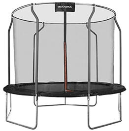 HUDORA First Trampolin 300V mit Sicherheitsnetz, Gartentrampolin Outdoor, Kinder, schwarz, 300 cm - 1