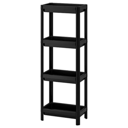 Ikea Vesken Regal, Badregal schwarz 36x23x100 cm - 1