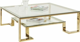 Kare Design Gold Rush Couchtisch, 120 x 120 cm, Couchtisch edel, Glascouchtisch, Couchtisch retro, (H/B/T) 40x120x120cm - 1