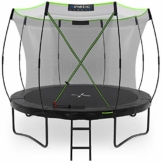 Kinetic Sports Trampolin Ultimate Pro 'Black-Edition' | TÜV GS-geprüft | Kindertrampolin mit Fiberglas Netzstangen bis 200kg | Outdoor Gartentrampolin für Erwachsene mit Leiter 305cm groß - 1