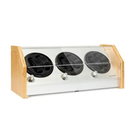 Klarstein Garonne 6 Uhrenbeweger für Automatikuhren - Uhrendreher mit 3 Drehtellern für 6 Uhren, Watch Winder mit 3 Drehgeschwindigkeiten, 4 Ratationsmodi, Bambusgehäuse - 1