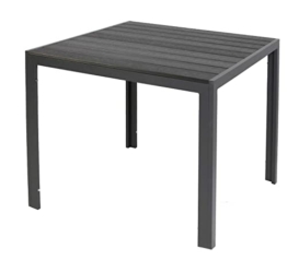 LINDER EXCLUSIV Gartentisch Aluminium Polywood Non Wood 80 x 80 cm schwarz - 1