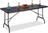 MaxxGarden - Campingtisch Klappbar Mit Griff Zum Tragen - Klapptisch Ideal Als Camping Tisch, Gartentisch, Biertisch & Dj Tisch, 180 x 75 x 74 cm, Schwarz - 1