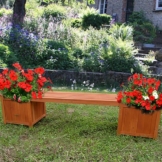 Melko Gartenbank mit Blumenkasten 180x40x40CM Garten Holz Bank Sitzbank Parkbank mit Pflanzkasten - 1