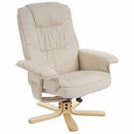 Mendler Relaxsessel Fernsehsessel Sessel ohne Hocker M56 Kunstleder - Creme - 1
