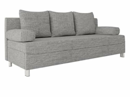 Mirjan24 Schlafsofa Dover, Sofa mit Bettkasten und Schlaffunktion, Bettsofa, Farbauswahl, Schlafcouch mit Chromfüße, Couch vom Hersteller, Couchgarnitur (Schlafsofa ohne Polsterhocker, Lawa 05) - 1