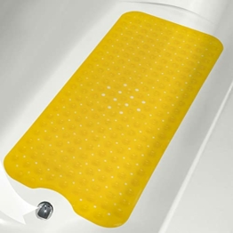 RECYCO Badewannenmatte 40x100, Antirutschmattte BPA frei mit Saugnäpfen, Duschmatte Maschinenwaschbar für Badewannen Dusche Kinder und Erwachsenen, 100x40 Gelb - 1