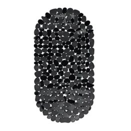 Relaxdays Badewannenmatte Steinoptik, rutschfeste Badeeinlage mit Saugnäpfen, waschbare Rutschmatte, 36 x 68 cm, schwarz, 1 Stück - 1