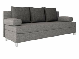 Schlafsofa Dover, Sofa mit Bettkasten und Schlaffunktion, Bettsofa, Farbauswahl, Schlafcouch mit Chromfüße, Couch vom Hersteller, Couchgarnitur (Schlafsofa ohne Polsterhocker, Lux 05 + Lux 06) - 1