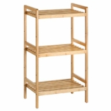 SONGMICS Bambusregal, Küchenregal, Badregal, Bücherregal, Standregal mit 3 Ablagen, 31,5 x 45 x 80 cm, für Bad, Küche, Wohnzimmer, Schlafzimmer, Balkon, naturfarben BCB073N01 - 1