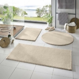 Taracarpet Badematte Fiona rutschfest waschbar Badezimmerteppich sehr weich und als Set kombinierbar Uni Creme 050x080 cm - 1