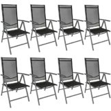 TecTake Aluminium Gartenstuhl Set, klappbar, 7-Fach Verstellbarer Klappstuhl, mit Armlehnen - Diverse Farben und Mengen - (Anthrazit | 8er Set | Nr. 404367) - 1