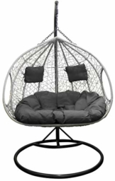 Trendyshop365 XL Polyrattan Outdoor Hängesessel mit Gestell inklusive Polster und Kissen Hängeliege Hängestuhl Garten - 1