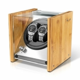 Watch Winder Smith Uhrenbeweger aus Bambusholz und Metall für 2 Uhren, WWS-B1BAM - 1