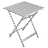 WOLTU Alu Tisch Klapptisch Campingtisch Balkontisch Gartentisch Klappbar aus Aluminium, 50.5x47x59.5cm (LxBxH) Beistelltisch für Garten, Terrasse und Balkon, Silber, CPT8138sb - 1