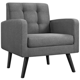 Yaheetech Sessel Ohrensessel mit Armlehnen, Bequem und Modern, Fernsehsessel Relaxsessel Wohnzimmer Clubsessel Sofa 136 KG belastbar - 1